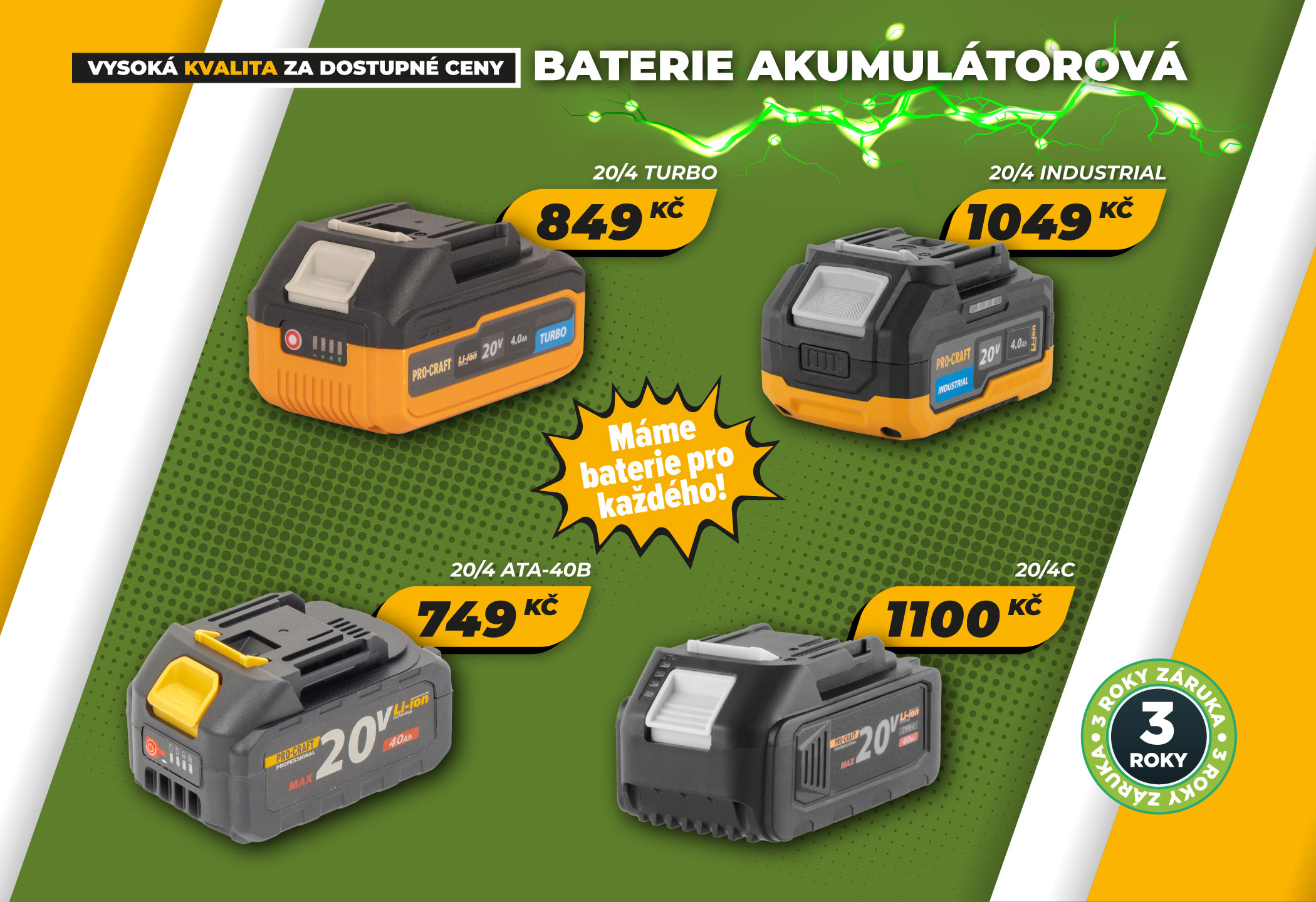 🔋 4Ah baterie Procraft 20V: Jakou vybrat a proč na tom záleží?