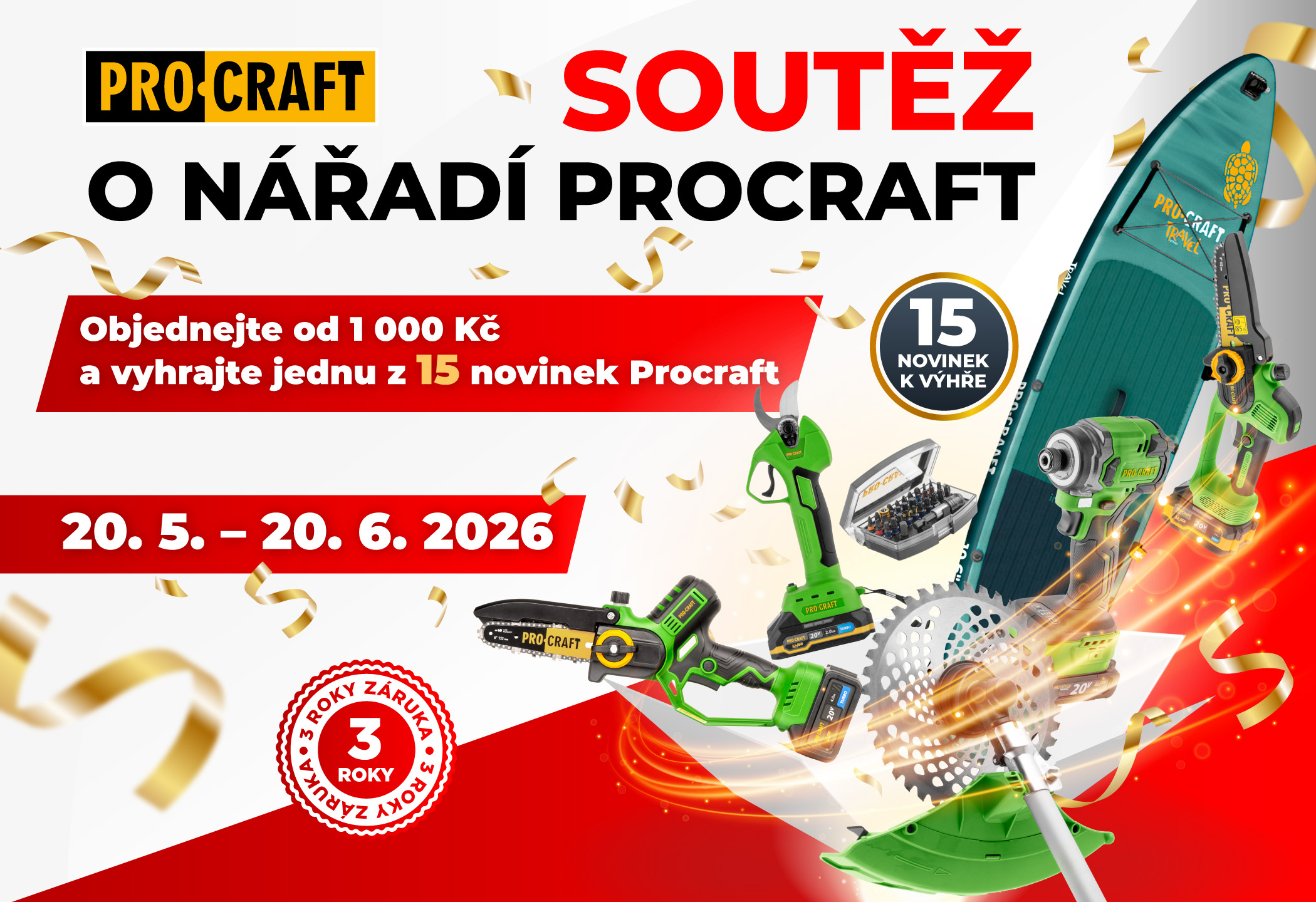 🏆 MEGA SOUTĚŽ S PROCRAFT: Velké živé losování o 15 cen!