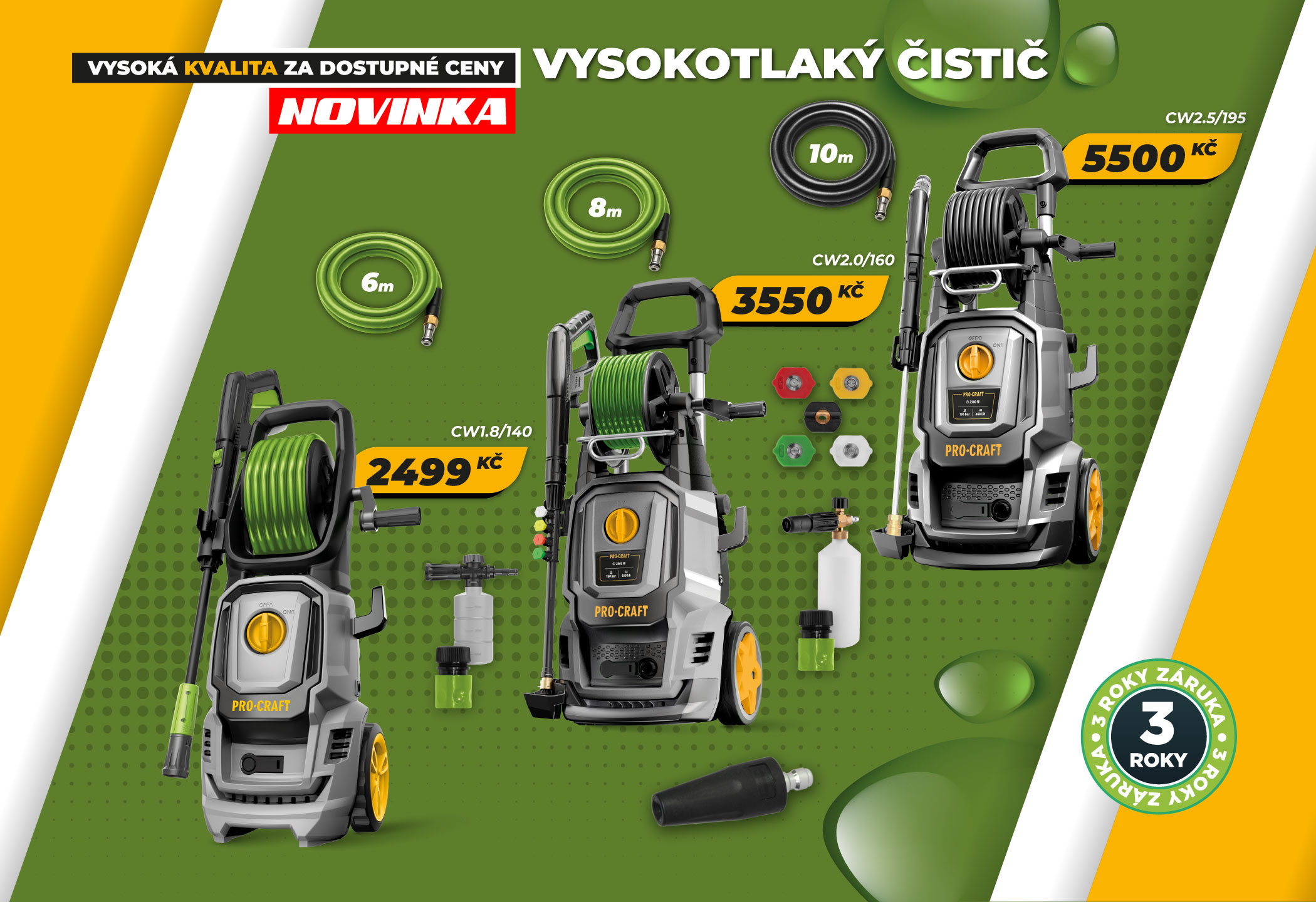 Vysokotlaké čističe Procraft | Výkonné vapky pro dům i zahradu