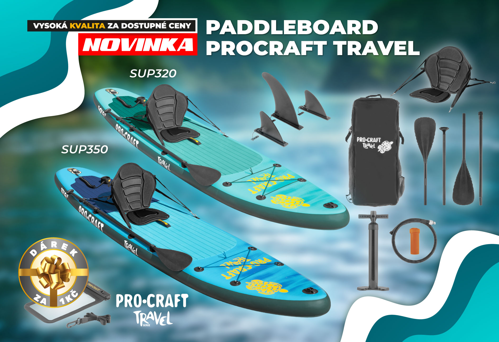 Nafukovací paddleboardy Procraft Travel 2-v-1